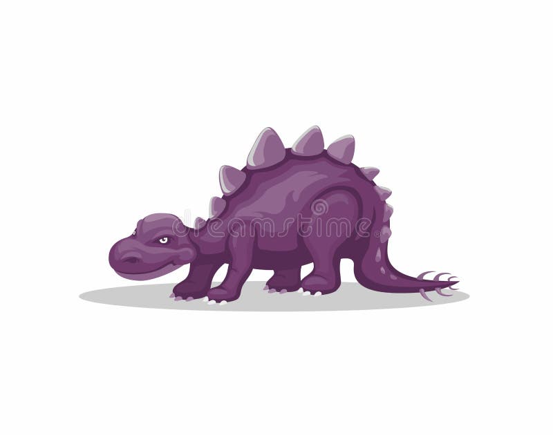 Estegossauro roxo dos desenhos animados dinossauro do período