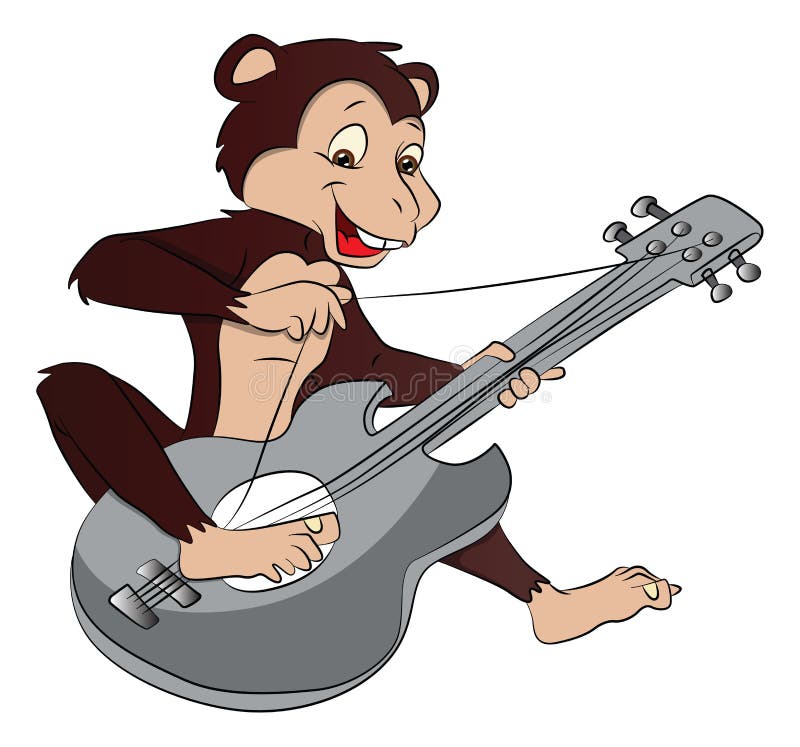 personagens de macacos fofos tocando violão 12732029 Vetor no Vecteezy