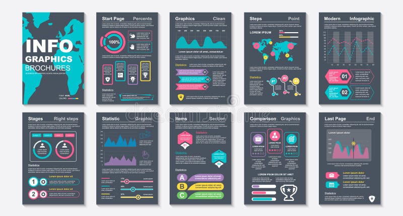 Vetor De Visualização De Dados De Brohuras Infográficas Ilustração do Vetor Ilustração de