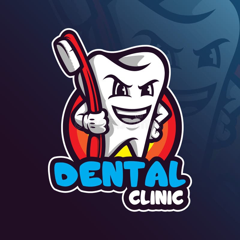Vetor dental do projeto do logotipo da mascote com estilo moderno do conceito da ilustração para o crachá, o emblema e a impressã ilustração royalty free Vetor dental do projeto do logotipo da mascote com estilo moderno do conceito da ilustração para o crachá, o emblema e a impressã ilustração royalty free