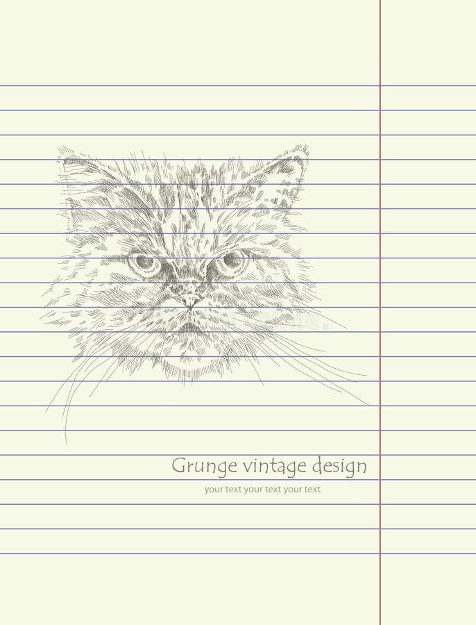 Vetor do gato do esboço do desenho da mão ilustração royalty free Vetor do gato do esboço do desenho da mão ilustração royalty free