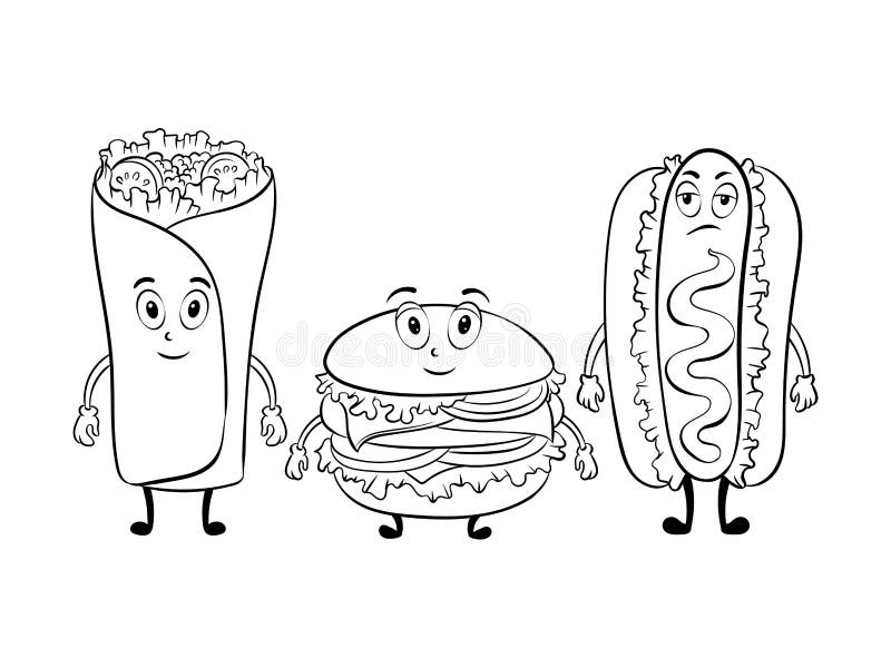 Desenhos Hora Do Lanche Fast Food para colorir Para Colorir