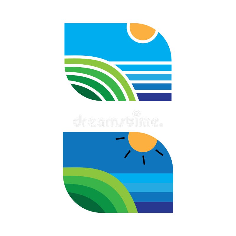 Vetor do logotipo da agricultura do Landscap ilustração royalty free Vetor do logotipo da agricultura do Landscap ilustração royalty free