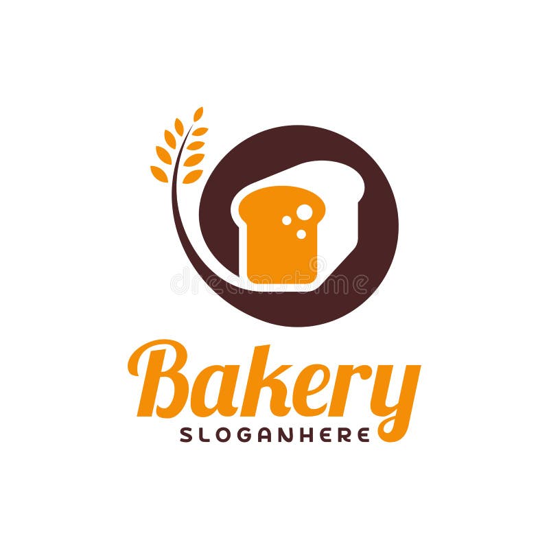Vetor do logotipo do pão do alimento Projeto do emblema da padaria Molde do vetor do logotipo do alimento ilustração stock Vetor do logotipo do pão do alimento Projeto do emblema da padaria Molde do vetor do logotipo do alimento ilustração stock