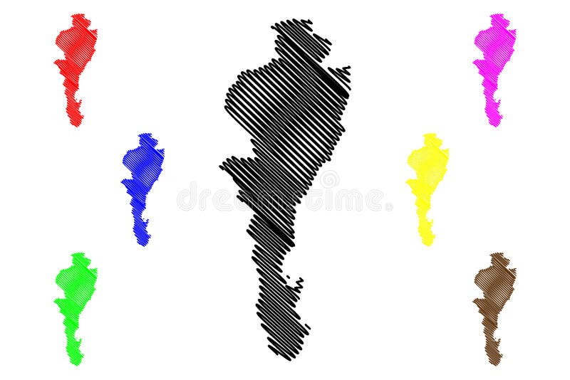 Vetor do mapa de Cesar Department ilustração royalty free Vetor do mapa de Cesar Department ilustração royalty free