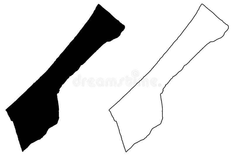 Vetor Do Mapa De Faixa De Gaza Ilustração do Vetor - Ilustração de