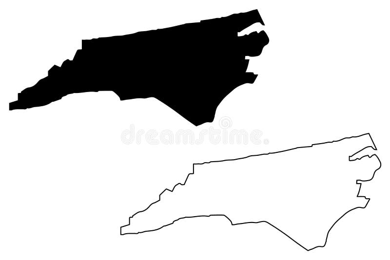 Vetor do mapa de North Carolina ilustração do vetor Vetor do mapa de North Carolina ilustração do vetor