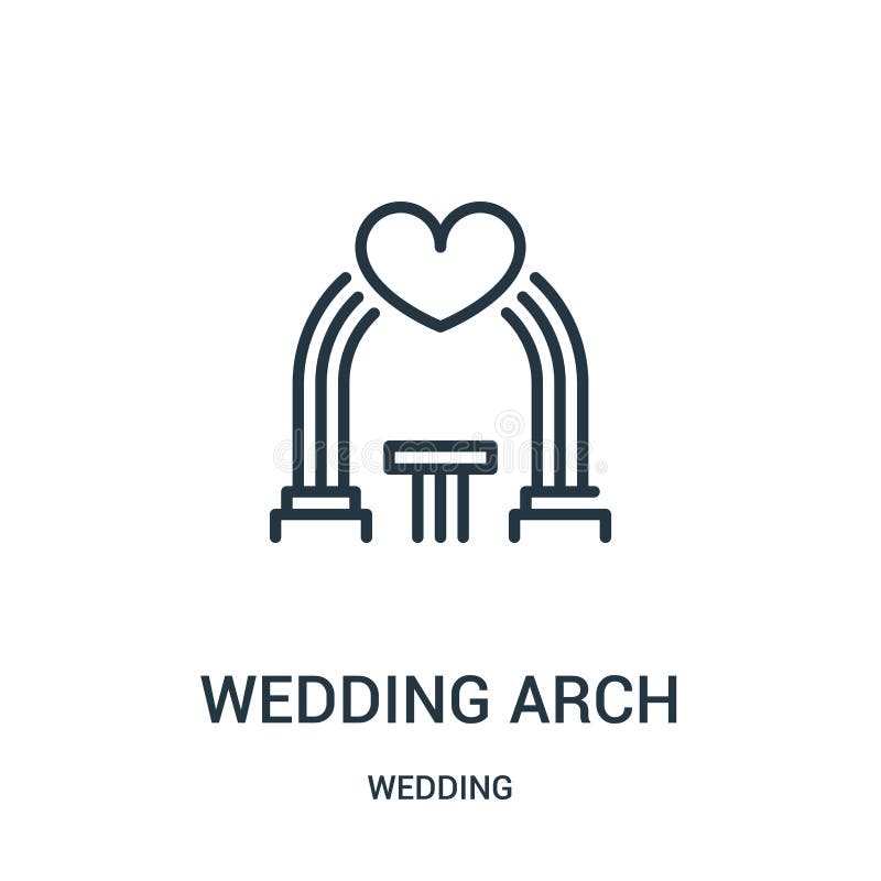 vetor do ícone do arco do casamento da coleção do casamento Linha fina ilustração do vetor do ícone do esboço do arco do casament ilustração stock vetor do ícone do arco do casamento da coleção do casamento Linha fina ilustração do vetor do ícone do esboço do arco do casament ilustração stock