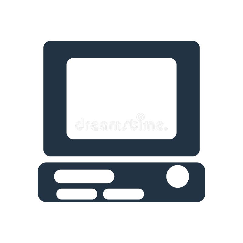 Vetor do ícone do computador isolado no fundo branco, sinal do computador ilustração royalty free Vetor do ícone do computador isolado no fundo branco, sinal do computador ilustração royalty free