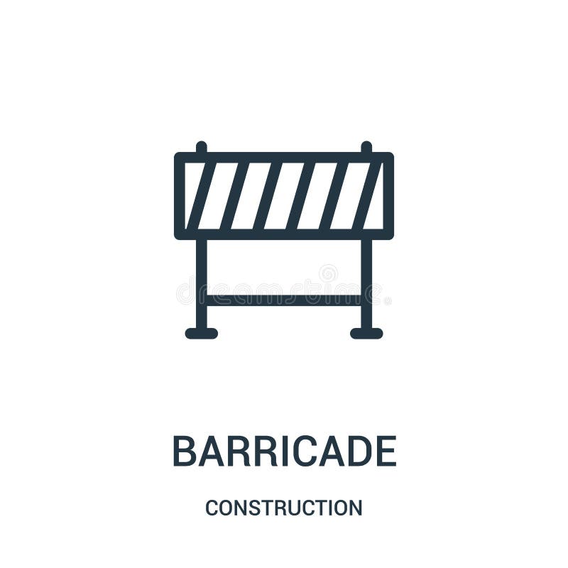 vetor do ícone da barricada da coleção da construção Linha fina ilustração do vetor do ícone do esboço da barricada ilustração royalty free vetor do ícone da barricada da coleção da construção Linha fina ilustração do vetor do ícone do esboço da barricada ilustração royalty free