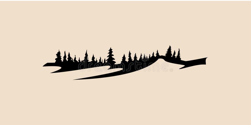 Vetor do ícone da montanha e da floresta, montanha, ilustração do vetor do pinheiro, vetor do pinheiro, ilustração da montanha ilustração stock Vetor do ícone da montanha e da floresta, montanha, ilustração do vetor do pinheiro, vetor do pinheiro, ilustração da montanha ilustração stock