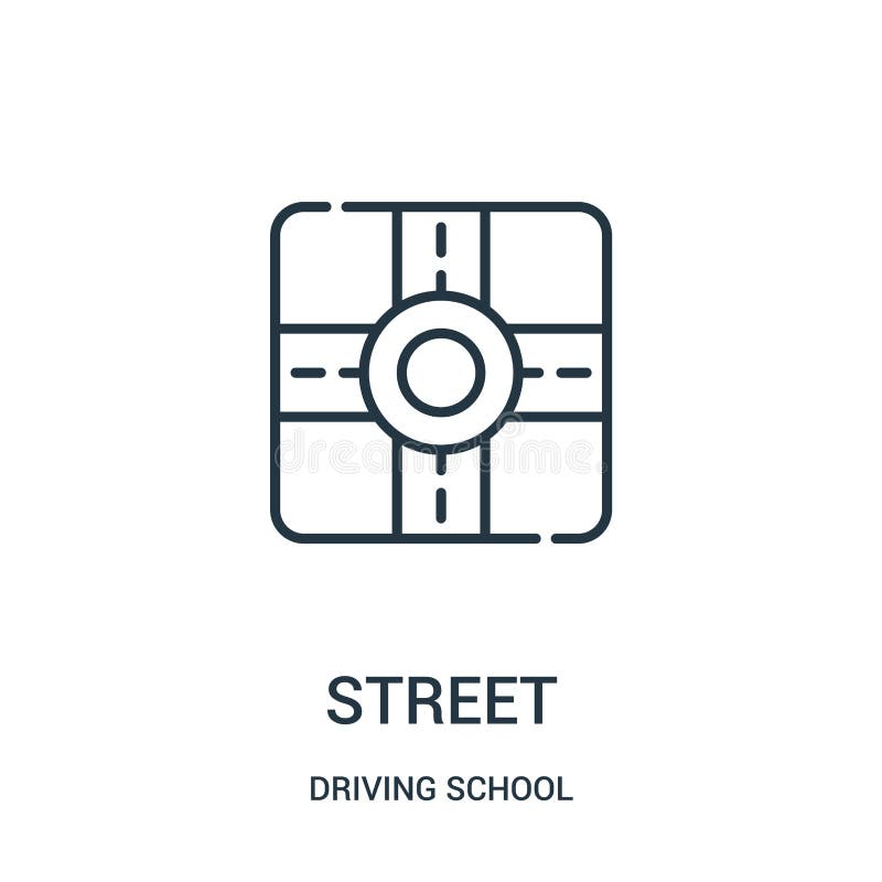 vetor do ícone da rua da coleção da escola de condução Linha fina ilustra??o do vetor do ?cone do esbo?o da rua ilustração do vetor vetor do ícone da rua da coleção da escola de condução Linha fina ilustra??o do vetor do ?cone do esbo?o da rua ilustração do vetor
