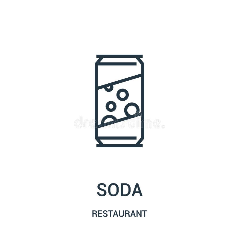 vetor do ícone da soda da coleção do restaurante Linha fina ilustração do vetor do ícone do esboço da soda ilustração stock vetor do ícone da soda da coleção do restaurante Linha fina ilustração do vetor do ícone do esboço da soda ilustração stock