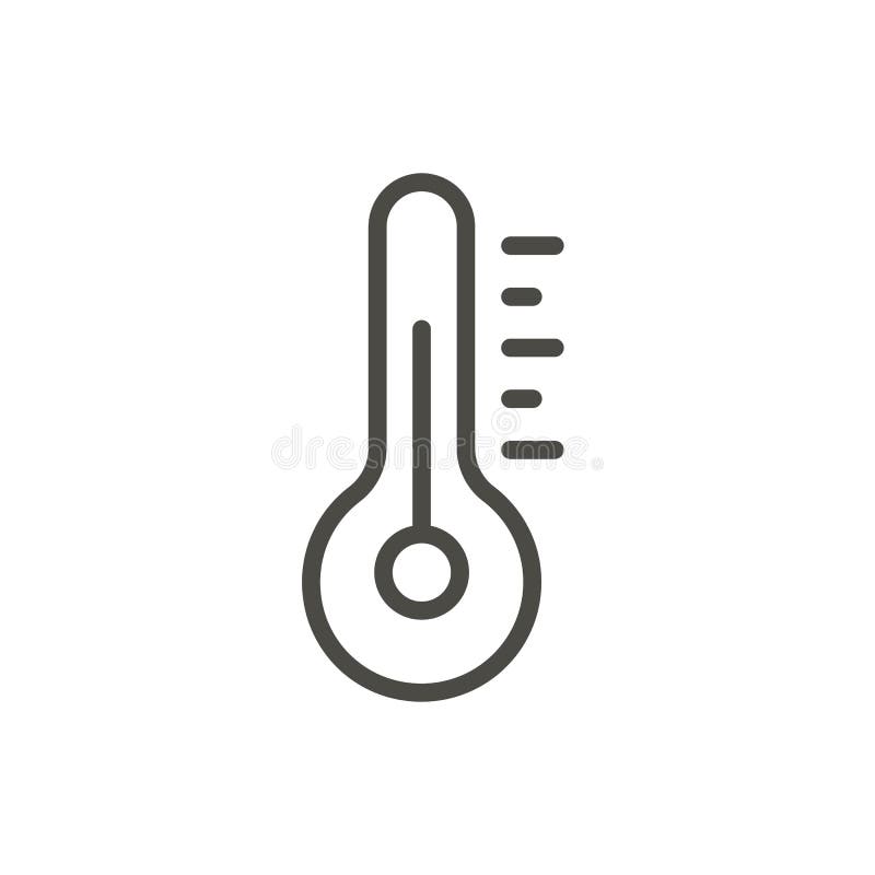 Vetor do ícone da temperatura Linha símbolo do termômetro ilustração royalty free Vetor do ícone da temperatura Linha símbolo do termômetro ilustração royalty free