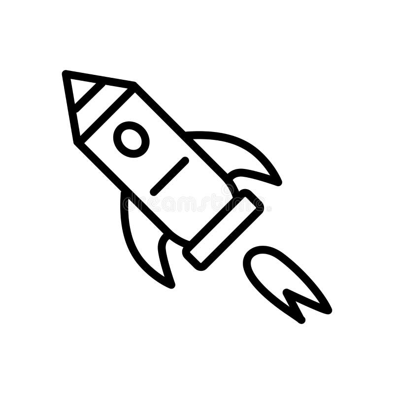 Vetor do ícone de Rocket de espaço isolado no fundo branco, Roc do espaço ilustração stock Vetor do ícone de Rocket de espaço isolado no fundo branco, Roc do espaço ilustração stock