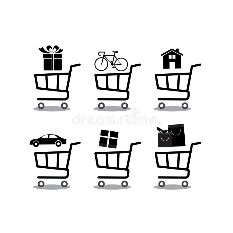 VETOR do ícone do carro de compra JPEG do ícone do carrinho de compras ilustração royalty free VETOR do ícone do carro de compra JPEG do ícone do carrinho de compras ilustração royalty free