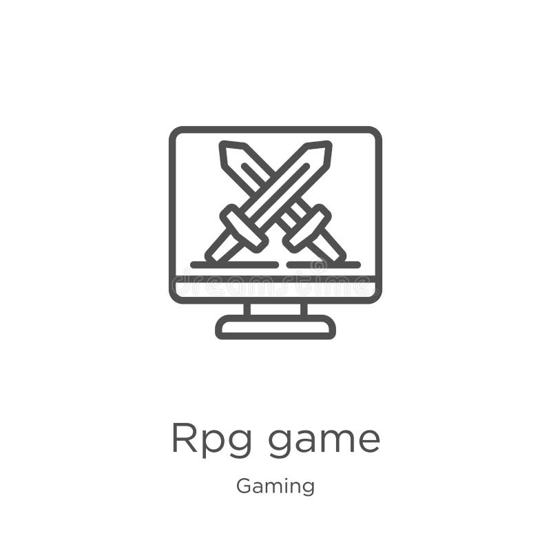 vetor do ícone do jogo do rpg da coleção do jogo Linha fina ilustração do vetor do ícone do esboço do jogo do rpg Esboço, linha f ilustração stock vetor do ícone do jogo do rpg da coleção do jogo Linha fina ilustração do vetor do ícone do esboço do jogo do rpg Esboço, linha f ilustração stock