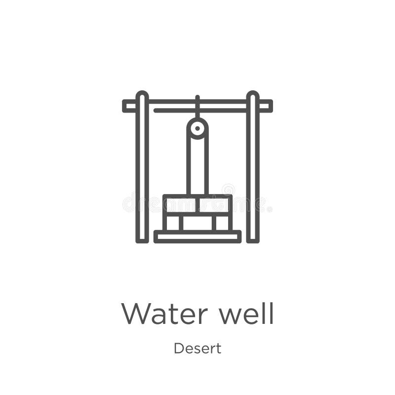 vetor do ícone do poço de água da coleção do deserto Linha fina ilustração do vetor do ícone do esboço do poço de água Esboço, li ilustração royalty free vetor do ícone do poço de água da coleção do deserto Linha fina ilustração do vetor do ícone do esboço do poço de água Esboço, li ilustração royalty free
