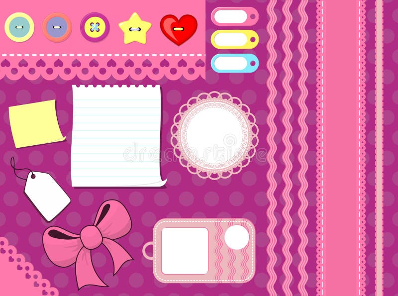 Vetor dos elementos do Scrapbook ilustração do vetor Vetor dos elementos do Scrapbook ilustração do vetor