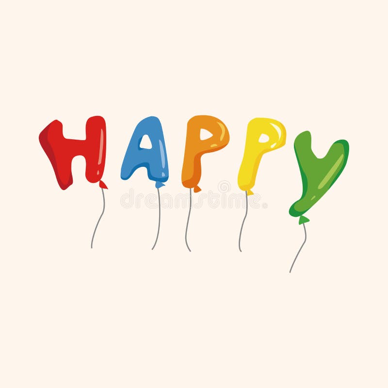 Vetor dos elementos do tema do ballon do aniversário, eps ilustração royalty free