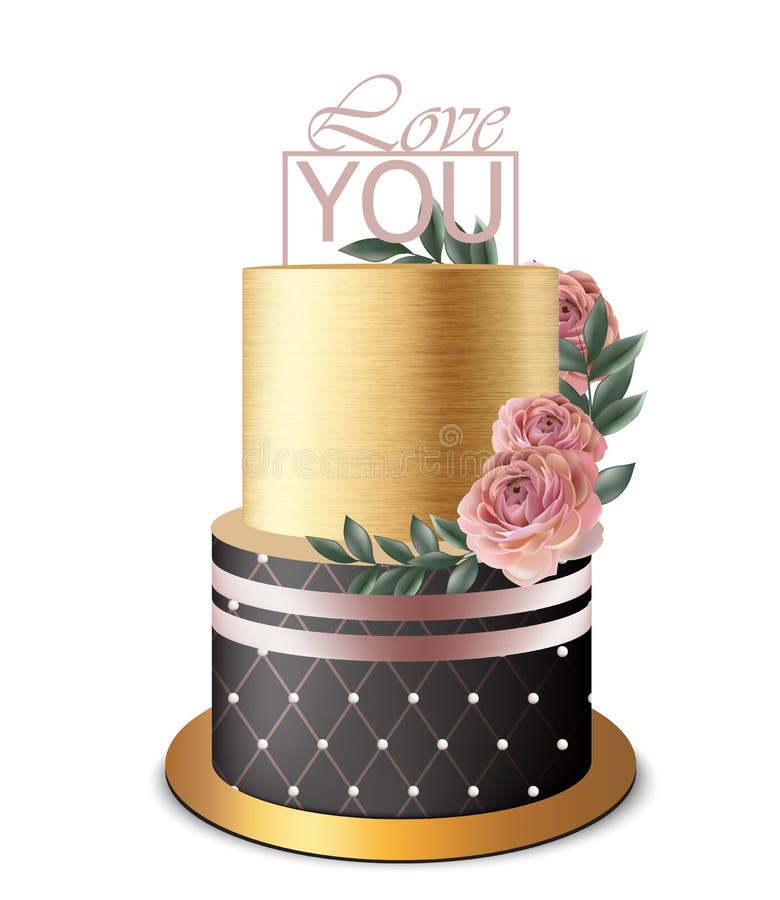 Cor Vetorial Por Atividade Numérica Com Bolo De Casamento Fofo. Sobremesa  De Cerimônia De Casamento Decorada Com Flores E Noiva E Ilustração do Vetor  - Ilustração de bolo, flores: 271015894