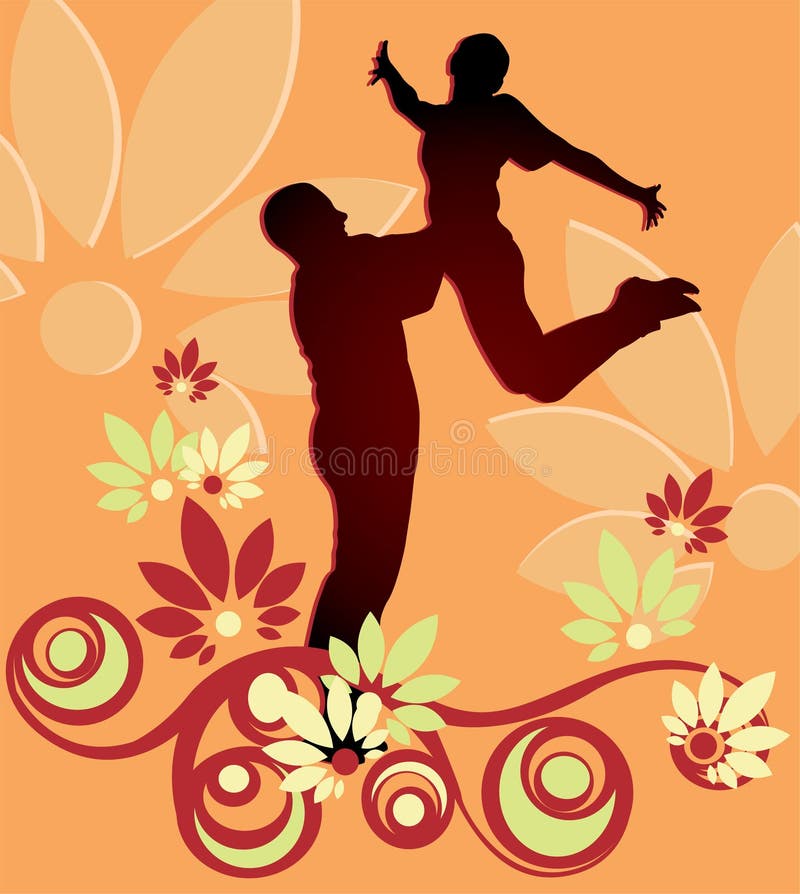 Casal vetor floral ilustração do vetor