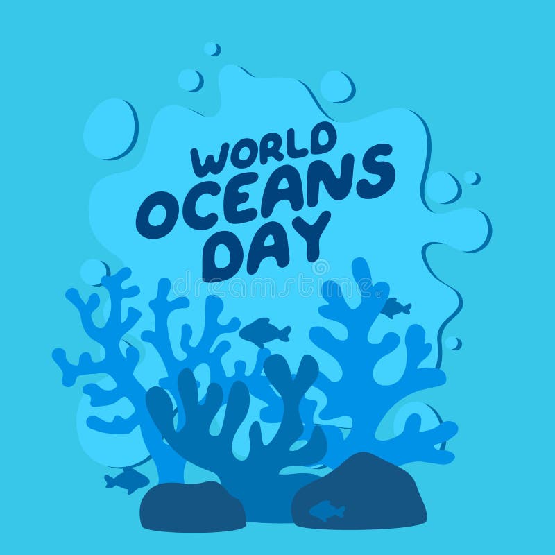 Vetor gráfico dos oceanos do mundo dia bom para a comemoração do dia dos oceanos do mundo. design plano. desenho plano do folheto