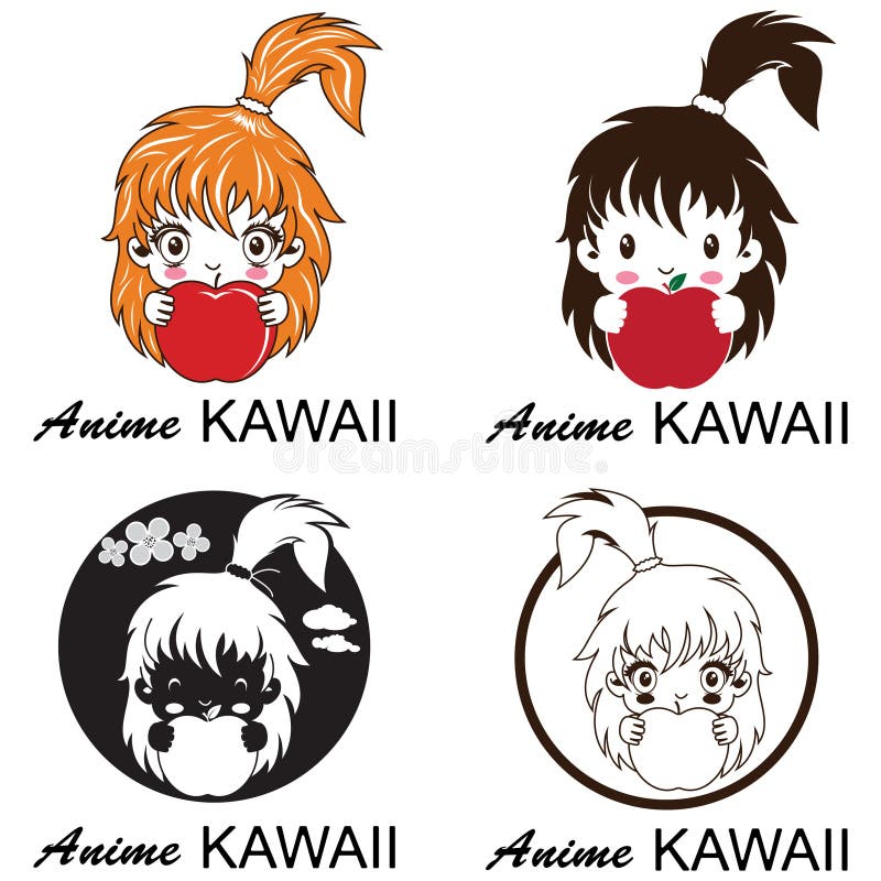 Conjunto De Anime Desenho Animado Kawaii Bonitinho Cara Ilustração