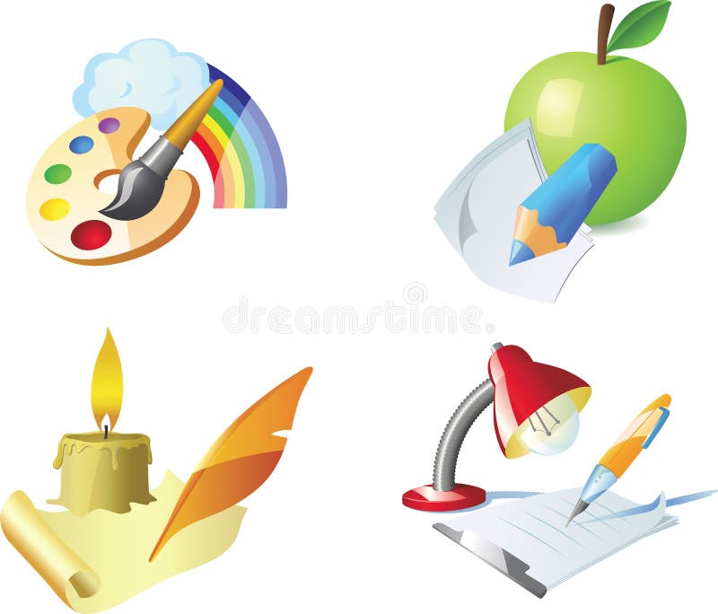 Detailed creative four vector icons. Detailed creative four vector icons