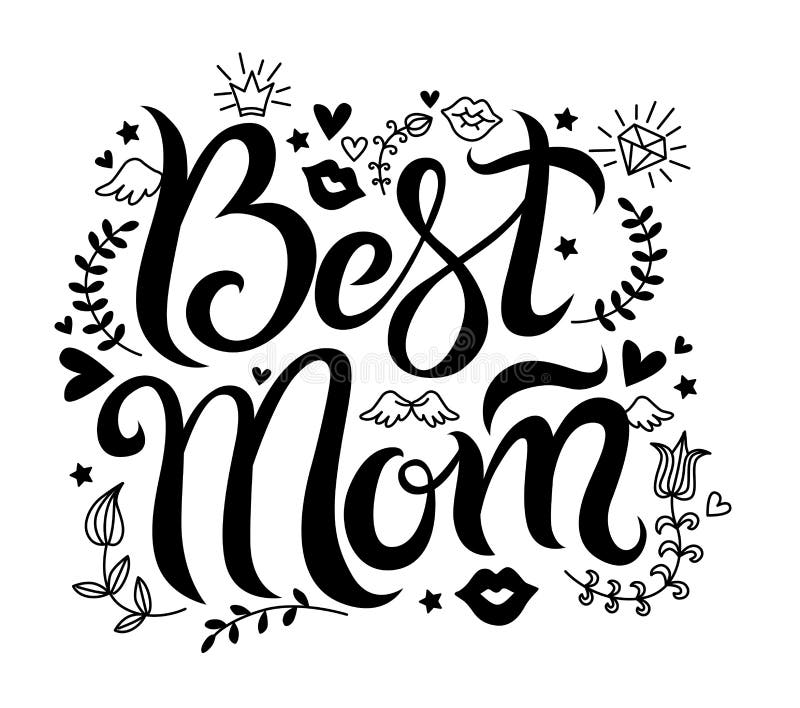 Vetor que rotula a melhor mamã ilustração royalty free Vetor que rotula a melhor mamã ilustração royalty free