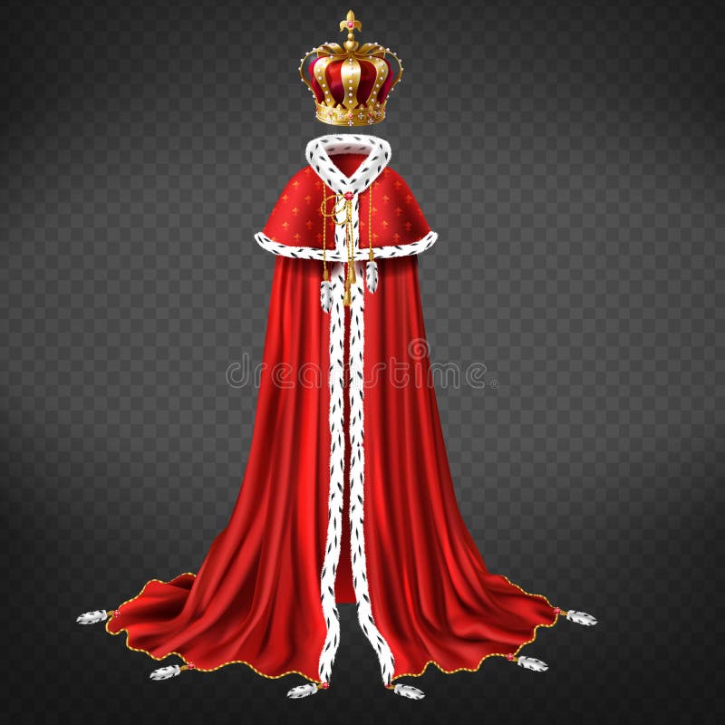 Vetor realístico da coroa e do vestuário do monarca ilustração royalty free Vetor realístico da coroa e do vestuário do monarca ilustração royalty free