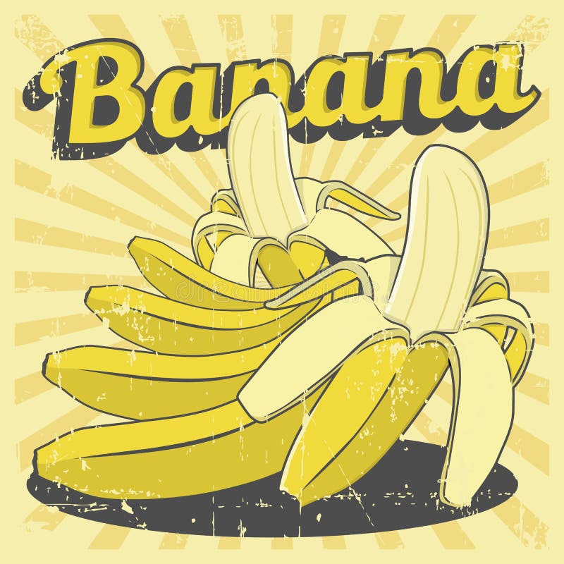 Vetor retro do Signage do vintage da banana ilustração do vetor Vetor retro do Signage do vintage da banana ilustração do vetor
