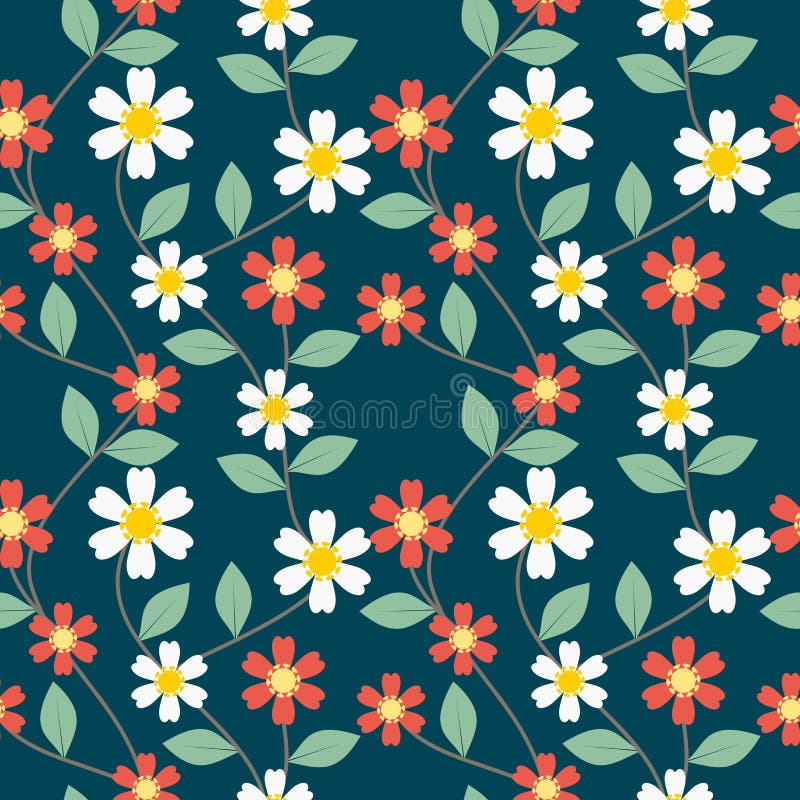 Vetor sem emenda do teste padrão da flor bonita ilustração do vetor Vetor sem emenda do teste padrão da flor bonita ilustração do vetor