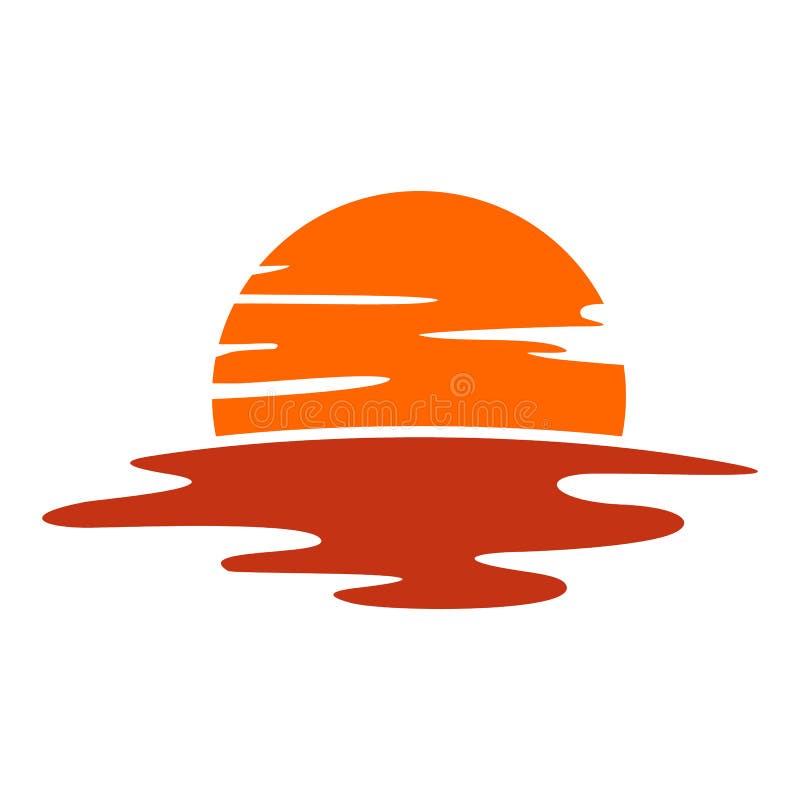 Vetor solar bonito ícone do logotipo de meia-miragem solar Símbolo ilustração royalty free