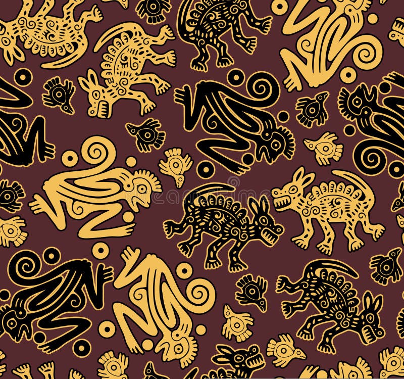 Vetor. Te sem emenda indígeno africano do animal selvagem ilustração do vetor Vetor. Te sem emenda indígeno africano do animal selvagem ilustração do vetor
