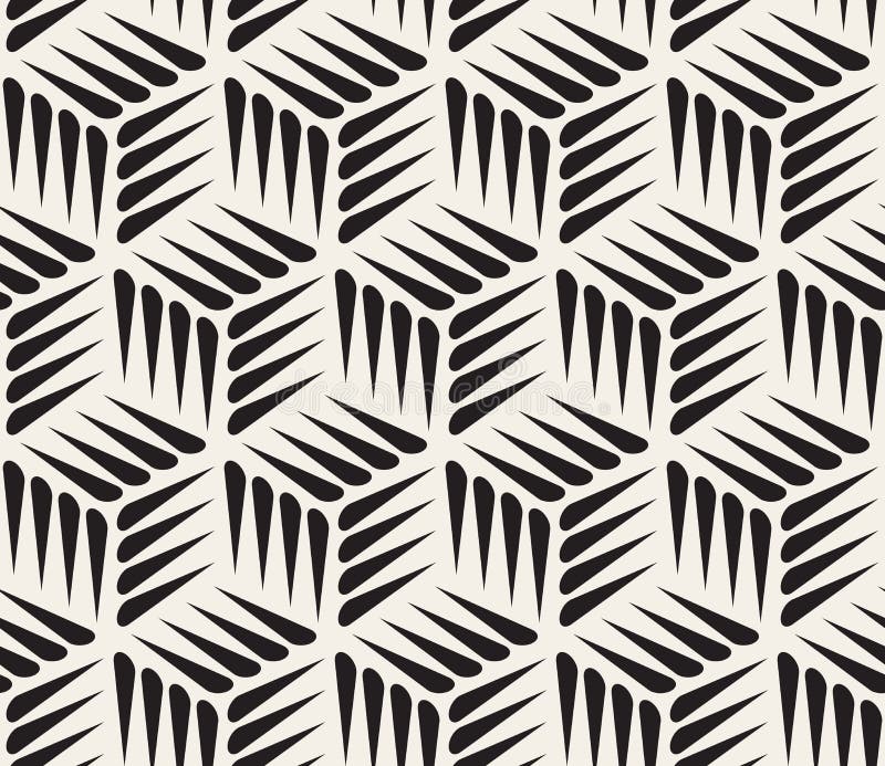 Vetor Thorn Shape Cubic Geometric Pattern preto e branco sem emenda ilustração royalty free Vetor Thorn Shape Cubic Geometric Pattern preto e branco sem emenda ilustração royalty free