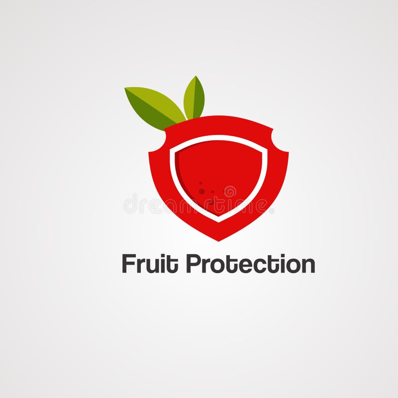Vetor, ícone, elemento, e molde do logotipo da proteção do fruto ilustração do vetor Vetor, ícone, elemento, e molde do logotipo da proteção do fruto ilustração do vetor