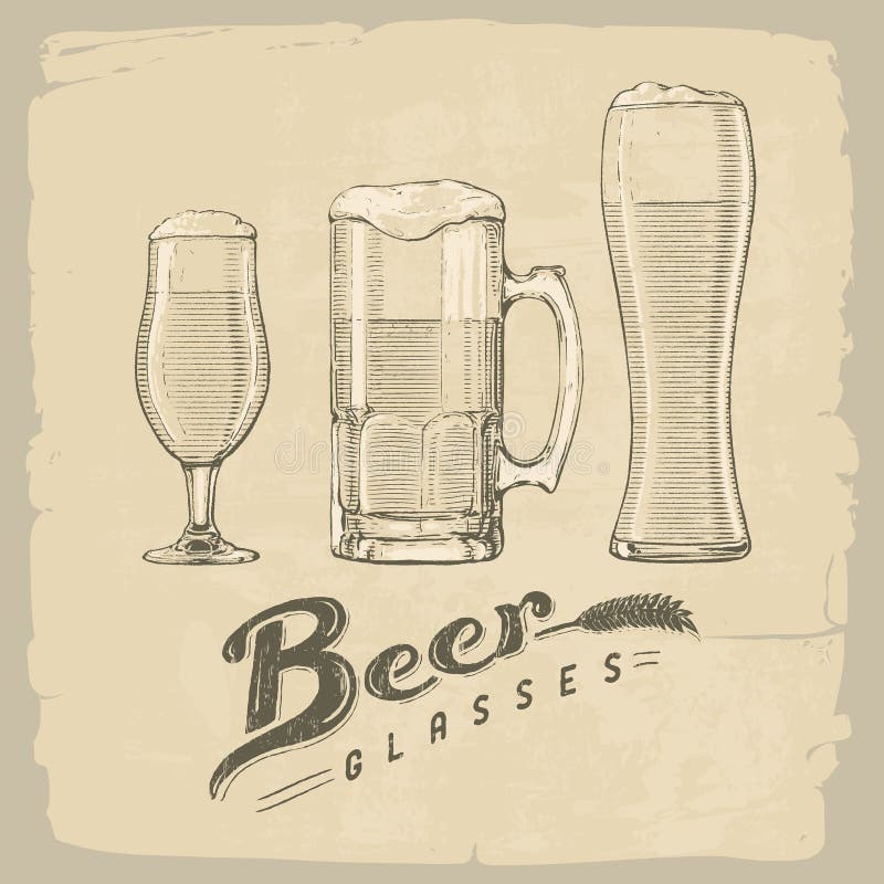 Vetri di birra illustrazione vettoriale Vetri di birra illustrazione vettoriale