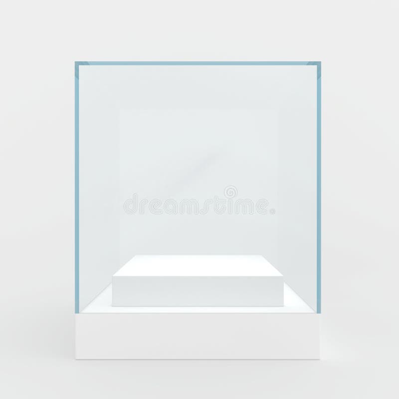 Vetrina di vetro vuota 3d rendono Isolato su priorità bassa grigia illustrazione vettoriale Vetrina di vetro vuota 3d rendono Isolato su priorità bassa grigia illustrazione vettoriale