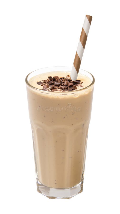 vetro del frullato del cioccolato isolato fotografia stock libera da diritti vetro del frullato del cioccolato isolato fotografia stock libera da diritti