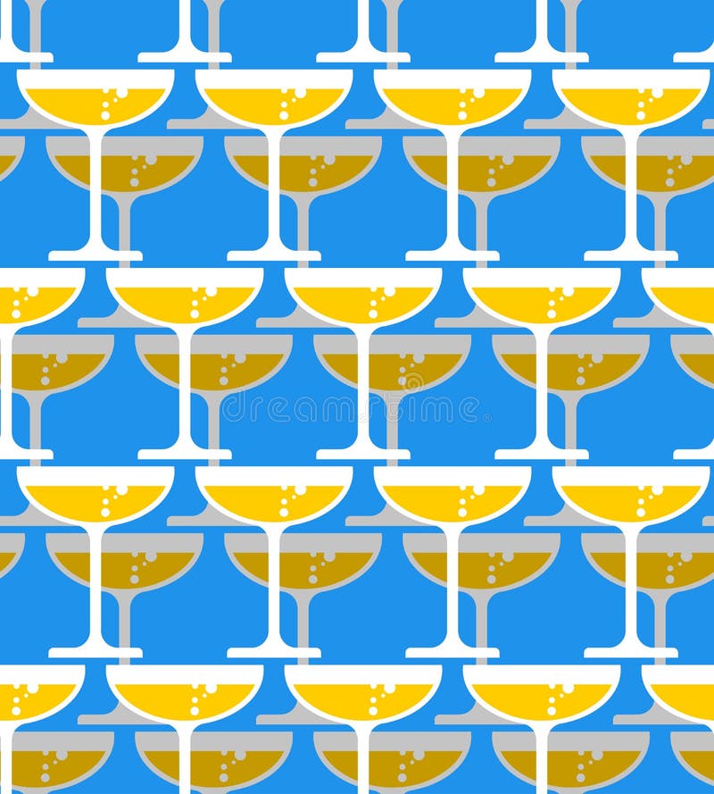 Vetro del modello senza cuciture del champagne Alcool nel fondo di vetro royalty illustrazione gratis Vetro del modello senza cuciture del champagne Alcool nel fondo di vetro royalty illustrazione gratis