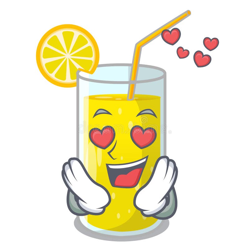 In vetro del succo di limone di amore sulla tavola del carattere royalty illustrazione gratis