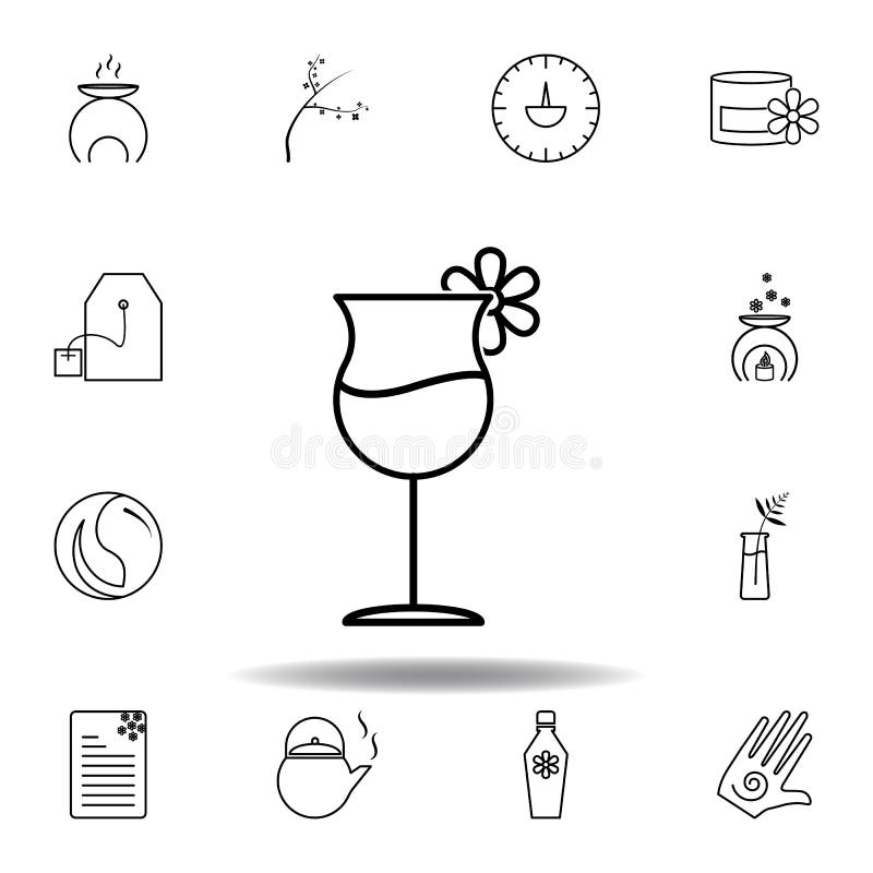 Vetro di cocktail, icona del profilo della fetta della frutta Insieme dettagliato della stazione termale e rilassarsi l'icona del royalty illustrazione gratis Vetro di cocktail, icona del profilo della fetta della frutta Insieme dettagliato della stazione termale e rilassarsi l'icona del royalty illustrazione gratis