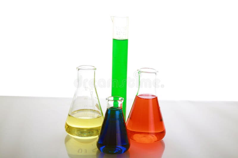 Ampolle di vetro colorate fotografia stock. Immagine di ammoniaca - 4216082