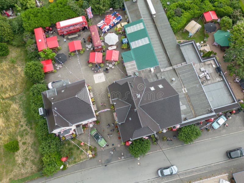 18.07.2023 Vettelschoss Germany - Aerial View of the Little Britain Inn Hotel in Germany.