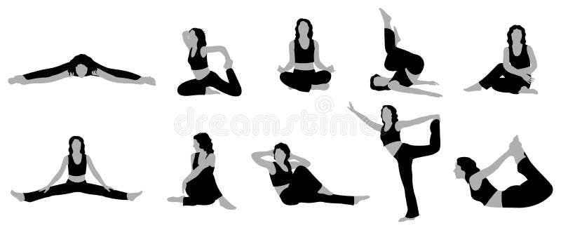Vettore 2 della ragazza di yoga illustrazione di stock Vettore 2 della ragazza di yoga illustrazione di stock