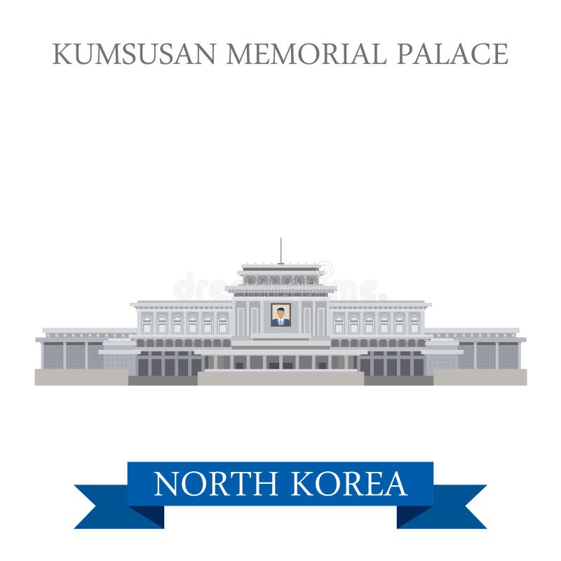 Vettore commemorativo di Pyongyang Corea del Nord del palazzo di Kumsusan piano royalty illustrazione gratis