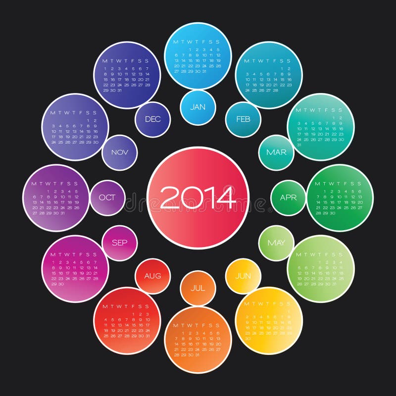 Vettore del calendario 2014 illustrazione di stock