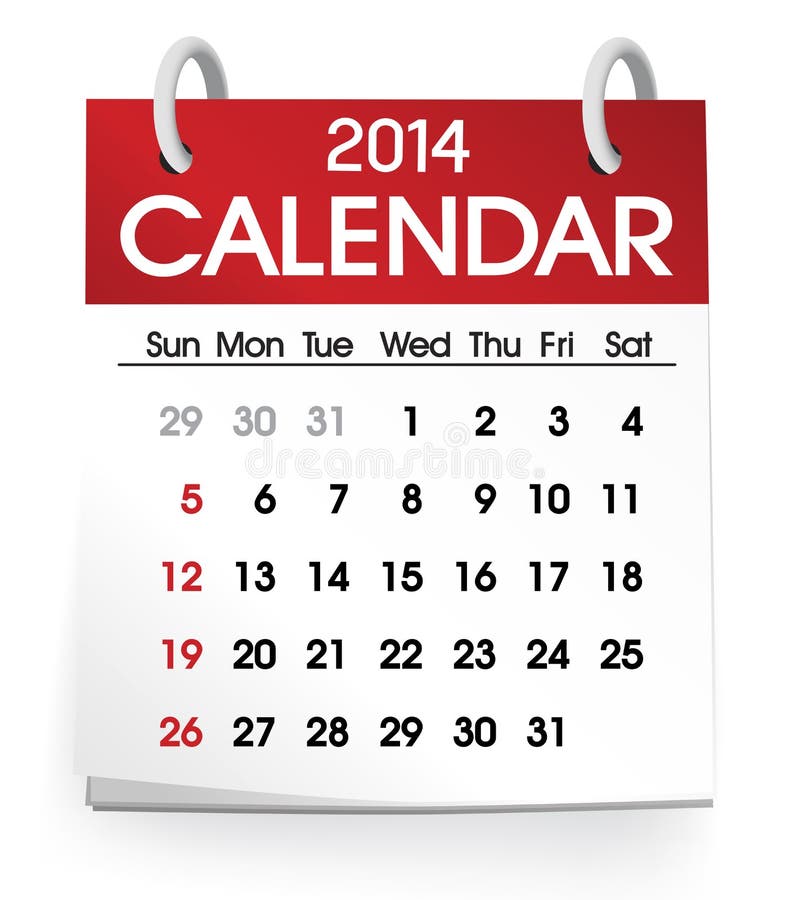 Vettore del calendario 2014 royalty illustrazione gratis