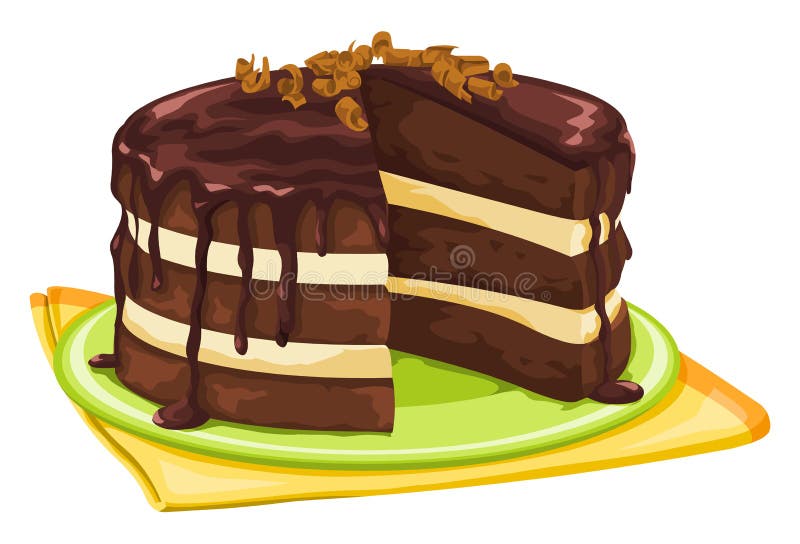 Vettore del dolce di cioccolato con la fetta mancante royalty illustrazione gratis Vettore del dolce di cioccolato con la fetta mancante royalty illustrazione gratis